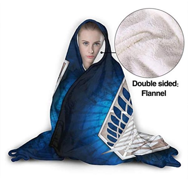 Anime Attack On Titan Hooded Blanket - Fleece Wearable Throw Blanket