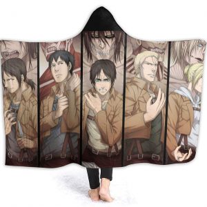 Anime Attack On Titan Hooded Blanket - Levi Ackerman Sword Flannel Blanket