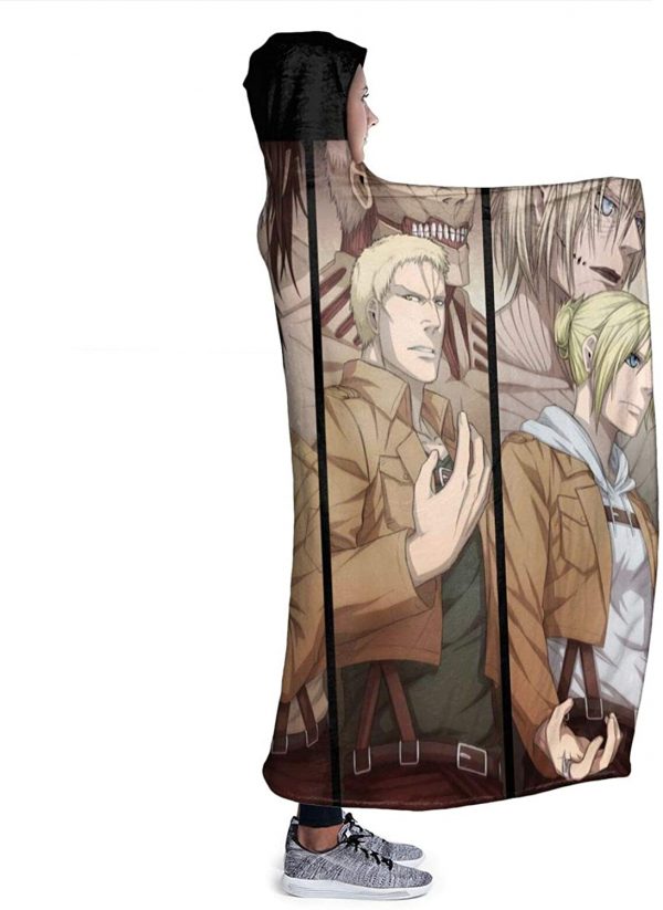 Anime Attack On Titan Hooded Blanket - Levi Ackerman Sword Flannel Blanket