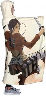 Anime Attack On Titan Throw Wearable Hooded Blanket