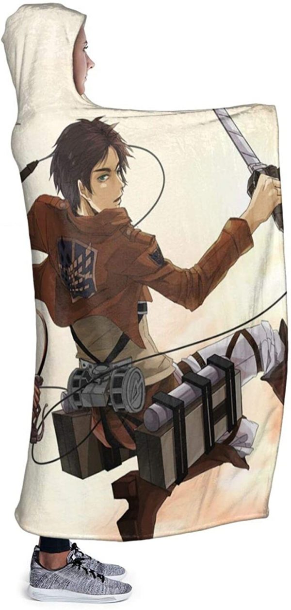 Anime Attack On Titan Throw Wearable Hooded Blanket