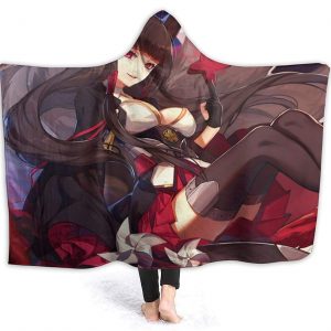 Anime Azur Lane Flannel Wearable Soft Warm Throw Hooded Blanket