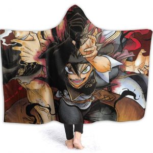 Anime Black Clover Fleece Flannel Hooded Travel Blankets