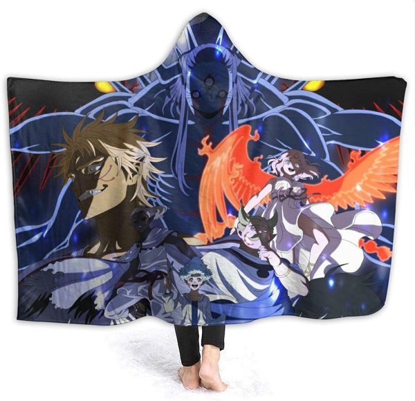 Anime Black Clover Hooded Blanket - Fleece Flannel Blankets