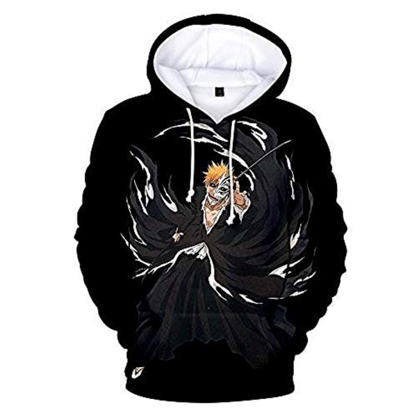 Anime Bleach Hoodie - 3D Print Black Pullover Hoodie