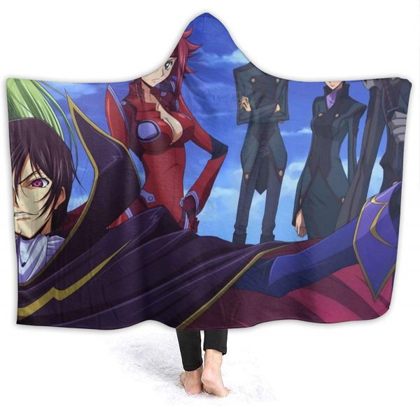 Anime Code Geass Hooded Blanket - Fleece Flannel Warm Throw Blanket