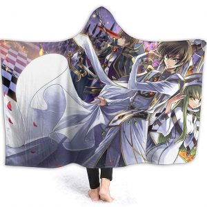 Anime Code Geass Hooded Fleece Flannel Wearable Super Soft Blanket
