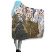 Anime Danmachi Fleece Flannel Hooded Blankets
