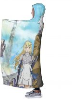 Anime Danmachi Fleece Flannel Hooded Blankets