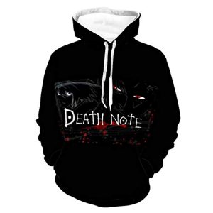 Anime Death Note Hoodie - Black 3D Print Pullover Hoodie