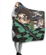 Anime Demon Slayer Fleece Blanket - Flannel Hooded Blanket