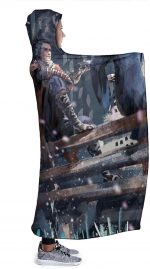 Anime Demon Slayer Fleece Flannel Hooded Blankets