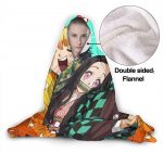 Anime Demon Slayer Fleece Flannel Hooded Blankets