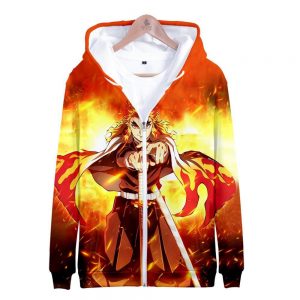 Anime Demon Slayer The Infinite Train Zipper Hoodie Sweatshirt
