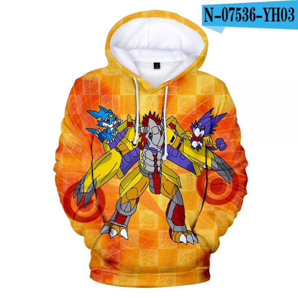 Anime Digimon Adventure Wargreymon 3D Hoodies Sweatshirts