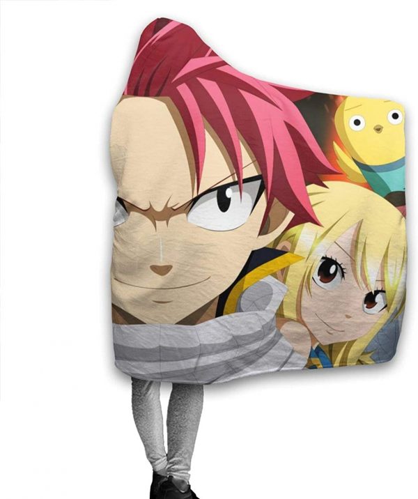 Anime Fairy Tail Fleece Flannel Warm Hooded Blanket
