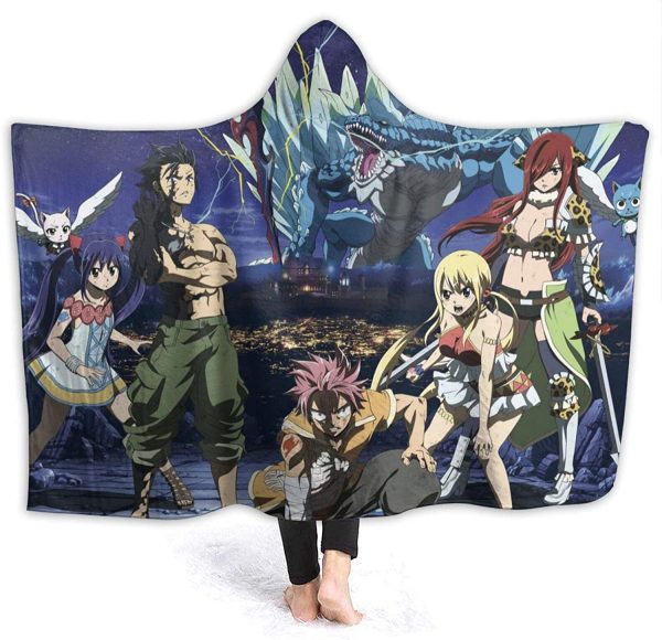 Anime Fairy Tail Hooded Blankets - Fleece Flannel Blankets