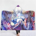 Anime Fate Stay Night 3D Printing Fleece Hooded Blanket
