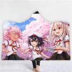 Anime Fate Stay Night 3D Printing Fleece Hooded Blanket
