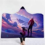 Anime Fate Stay Night 3D Printing Fleece Hooded Blanket