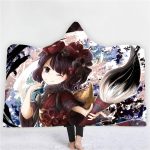 Anime Fate Stay Night 3D Printing Fleece Hooded Blanket