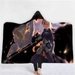 Anime Fate Stay Night 3D Printing Fleece Hooded Blanket