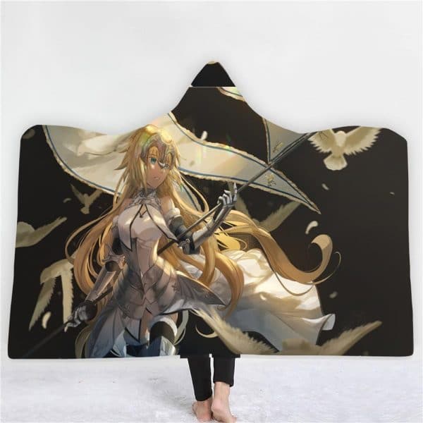 Anime Fate Stay Night 3D Printing Fleece Hooded Blanket