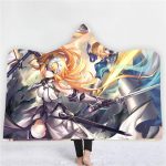 Anime Fate Stay Night 3D Printing Fleece Hooded Blanket