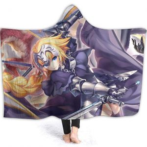 Anime Fate Stay Night Fleece Flannel Hooded Blanket