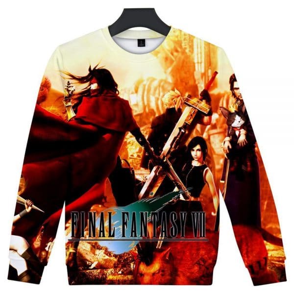 Anime Final Fantasy VII 3D Hoodie Zipper Pullover Hooded Sweatshirt