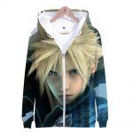 Anime Final Fantasy VII 3D Hoodie Zipper Pullover Hooded Sweatshirt