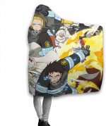 Anime Fire Force Hooded Blanket -  Flannel Blanket