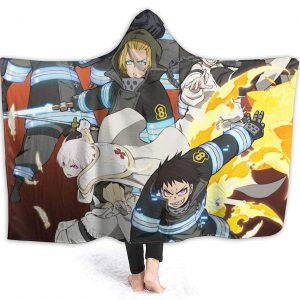 Anime Fire Force Hooded Blanket -  Flannel Blanket