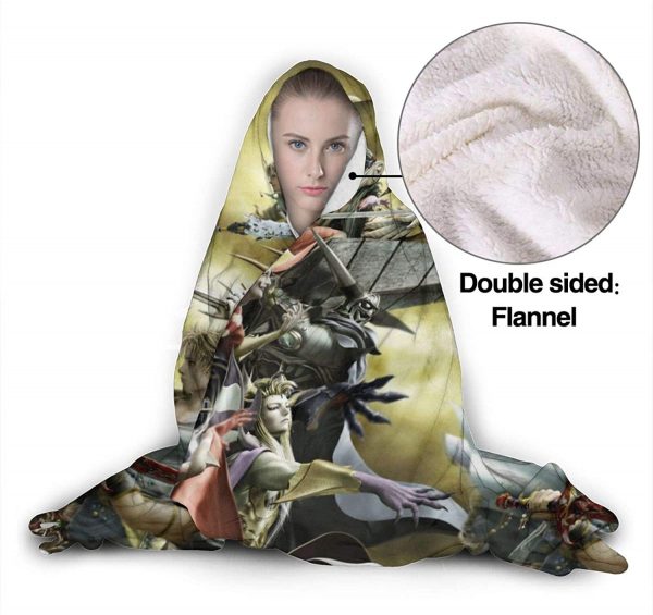 Anime Fleece Flannel Hooded Blankets - Final Fantasy Travel Blankets