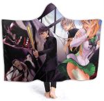 Anime Fleece Flannel Hooded Blankets - Highschool of the Dead Travel Blankets