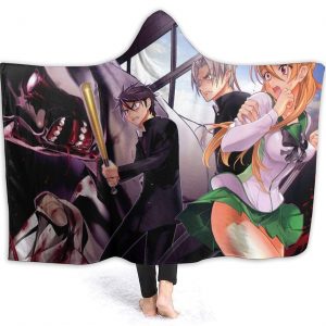 Anime Fleece Flannel Hooded Blankets - Highschool of the Dead Travel Blankets