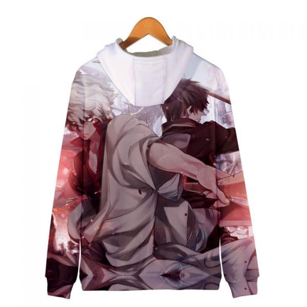 Anime Gintama 3D Sakata Gintoki Zipper Hoodie Sweatshirt
