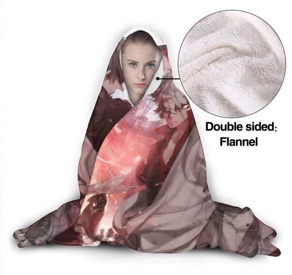 Anime Gintama Flannel Hooded Blanket - Throw Blanket