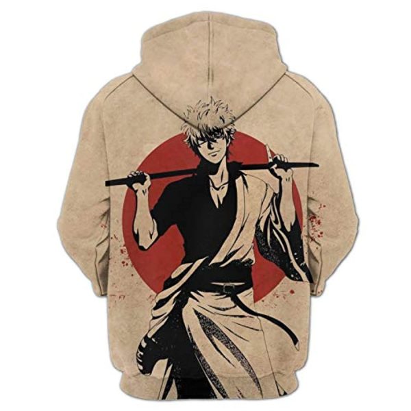 Anime Gintama Hoodies - 3D Long Sleeve Hooded Pullover Sweatshirt with Pockets