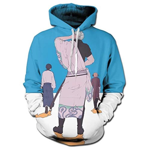 Anime Gintama Hoodies - 3D Long Sleeve Hooded Pullover Sweatshirt with Pockets