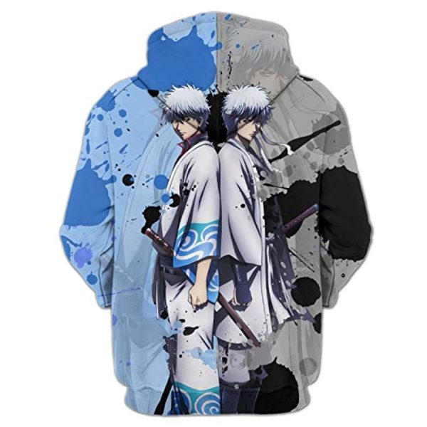 Anime Gintama Hoodies - 3D Long Sleeve Hooded Pullover Sweatshirt with Pockets