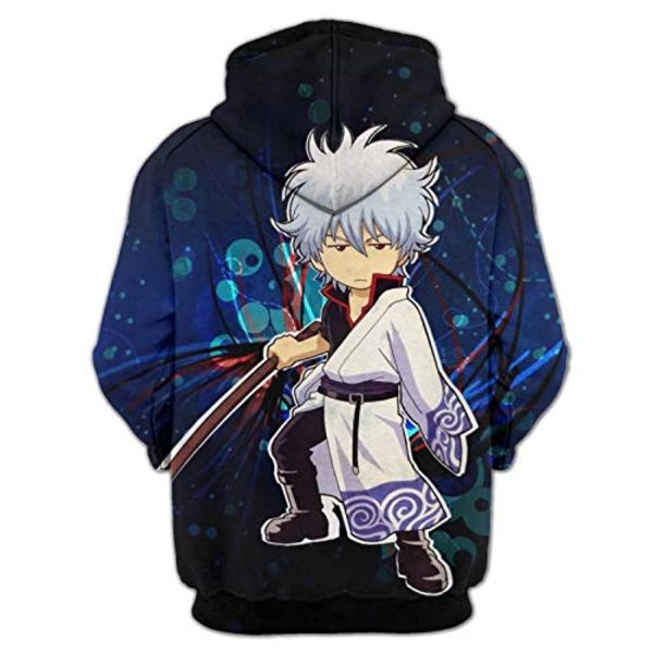 Anime Gintama Hoodies - 3D Long Sleeve Hooded Pullover Sweatshirt with Pockets