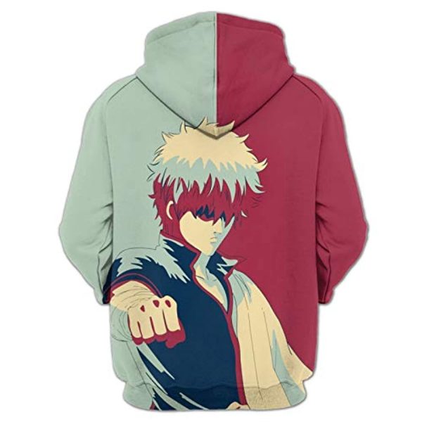 Anime Gintama Hoodies - 3D Long Sleeve Hooded Pullover Sweatshirt with Pockets