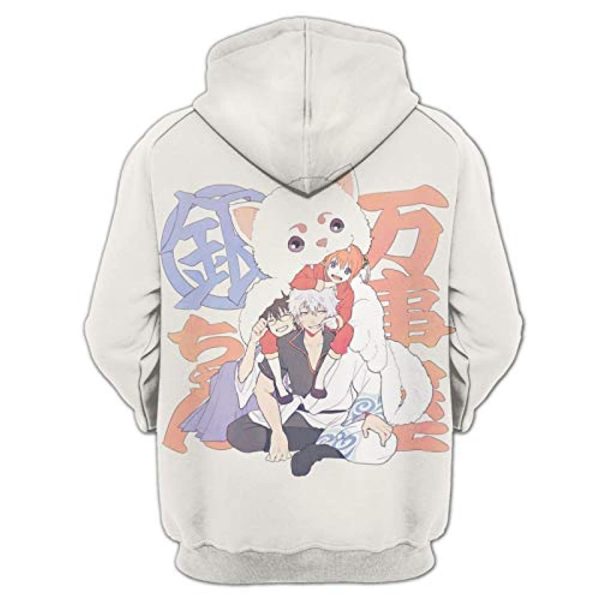 Anime Gintama Hoodies - 3D Long Sleeve Hooded Pullover Sweatshirt with Pockets