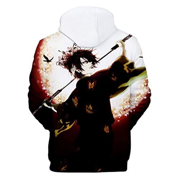 Anime Gintama Hoodies - 3D Long Sleeve Hooded Pullover Sweatshirt with Pockets