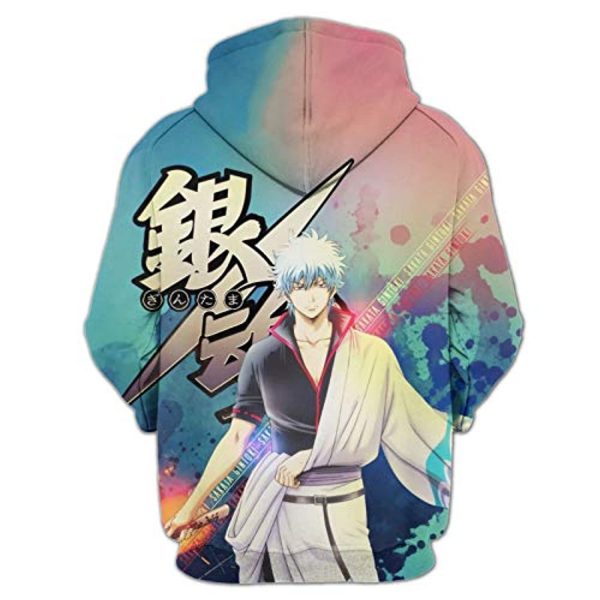 Anime Gintama Hoodies - 3D Long Sleeve Hooded Pullover Sweatshirt with Pockets