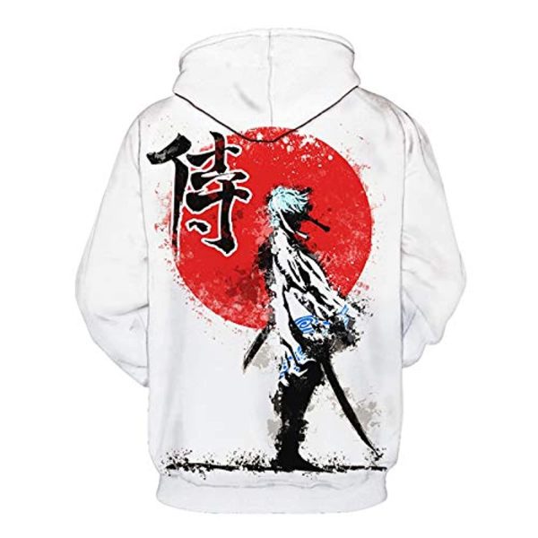 Anime Gintama Hoodies - Sakata Gintoki 3D Print Pullover Hoodie with Front Pocket