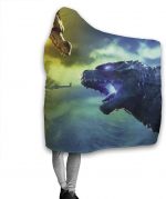 Anime Godzilla King of the Monsters Flannel Hooded Blanket