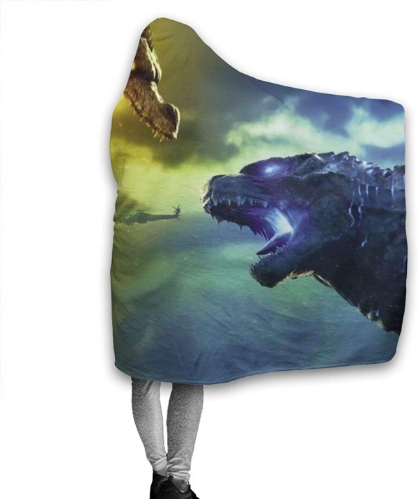 Anime Godzilla King of the Monsters Flannel Hooded Blanket
