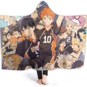 Anime Haikyuu Hinatashoyo Soft Flannel Hooded Blankets